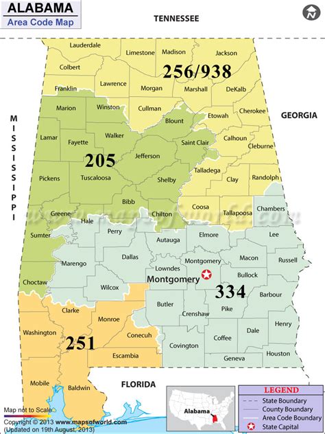 alabama area codes.